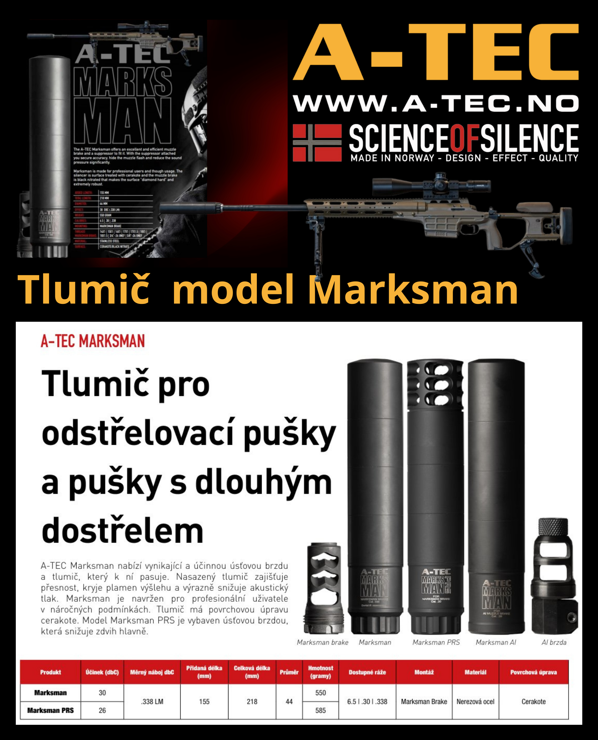 Tlumič - model Marksman